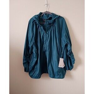 Athleta Hooded Jacket Superset Windbreaker Zip Lightweight Teal‎ Green Size 3X